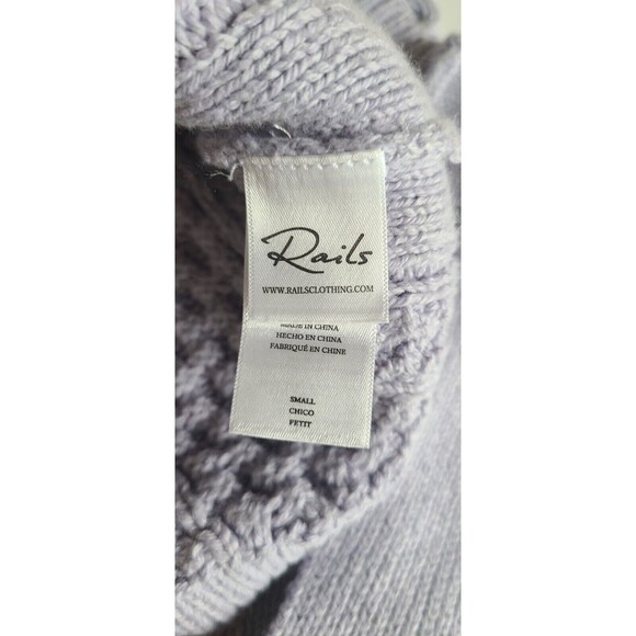 Rails Amy Sweater Lavender Women's Size Small Classic Cable Knit Crop Style Tie - Picture 7 of 12